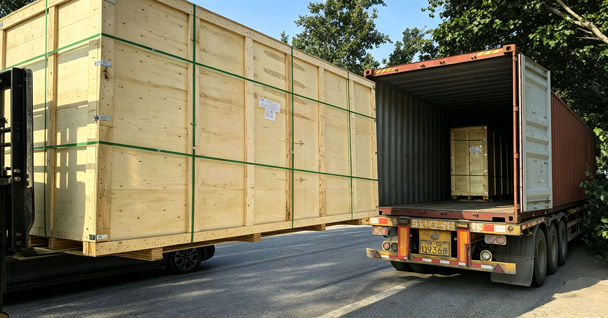 Export packed corrugated sidewall conveyor belt loaded on truck for delivery