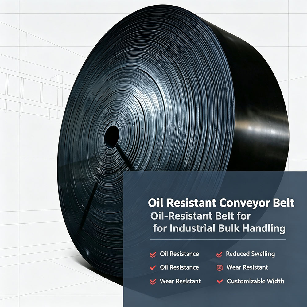Hongyuan Oil Resistant Conveyor Belt Anti-Oil Rubber Belt for Industrial Bulk Handling