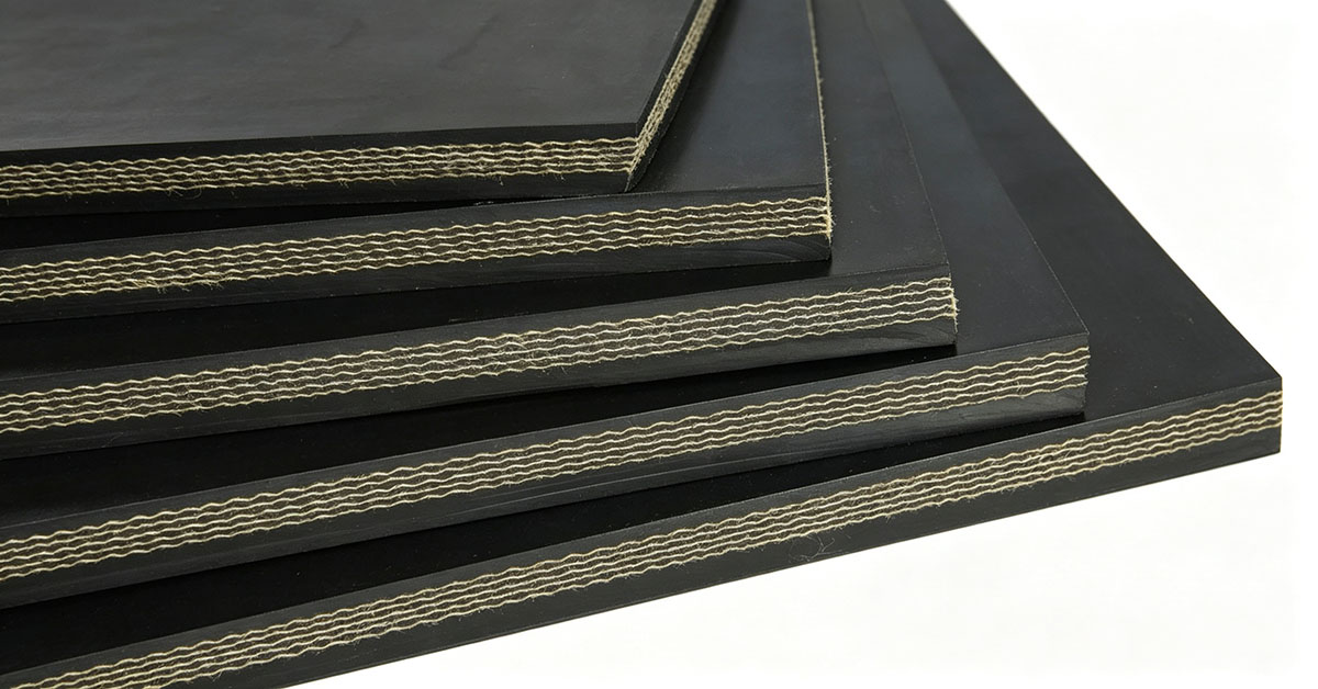 Smooth rubber conveyor belt sheet, raw rubber plate for conveyor belt production