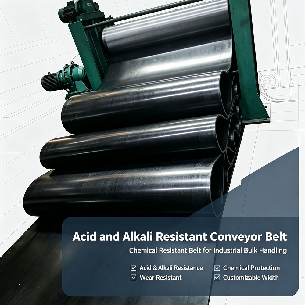 Hongyuan Acid and Alkali Resistant Conveyor Belt Chemical-Resistant Rubber Belt for Industrial Bulk Handling