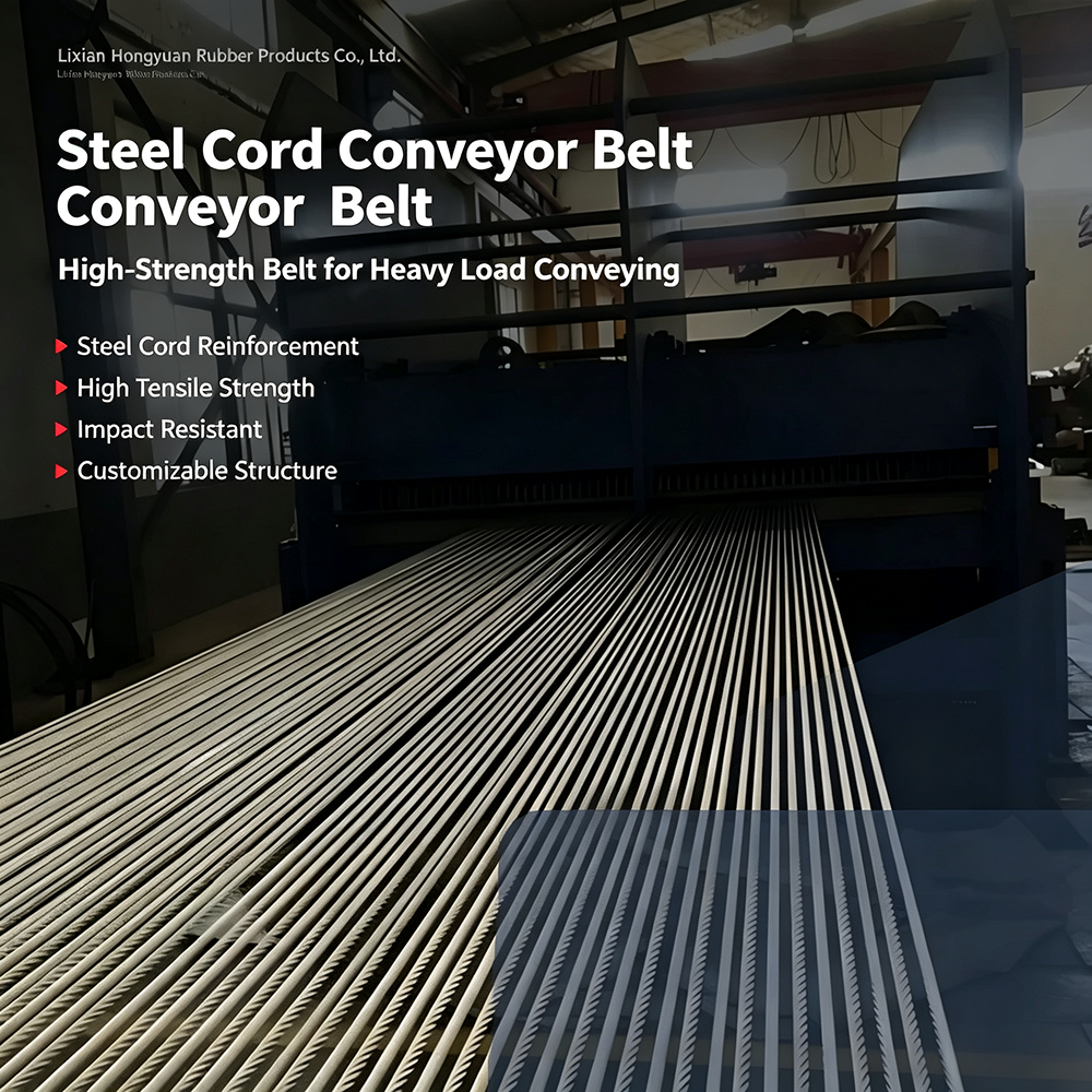Hongyuan Steel Cord Conveyor Belt High Strength Steel Wire Reinforced Rubber Belt for Mining Heavy Load Transport
