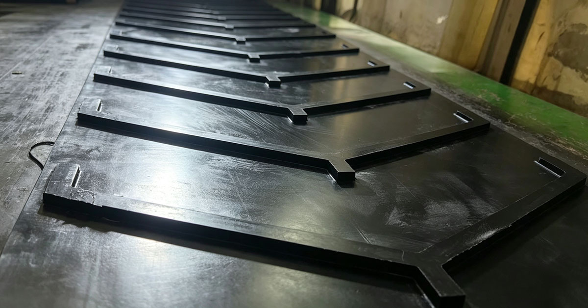 Rubber conveyor belt production workshop, factory manufacturing scene