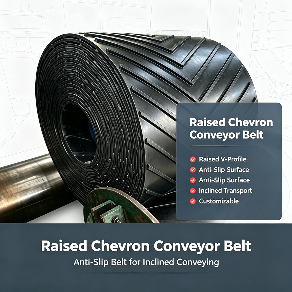 Raised Chevron Conveyor Belt