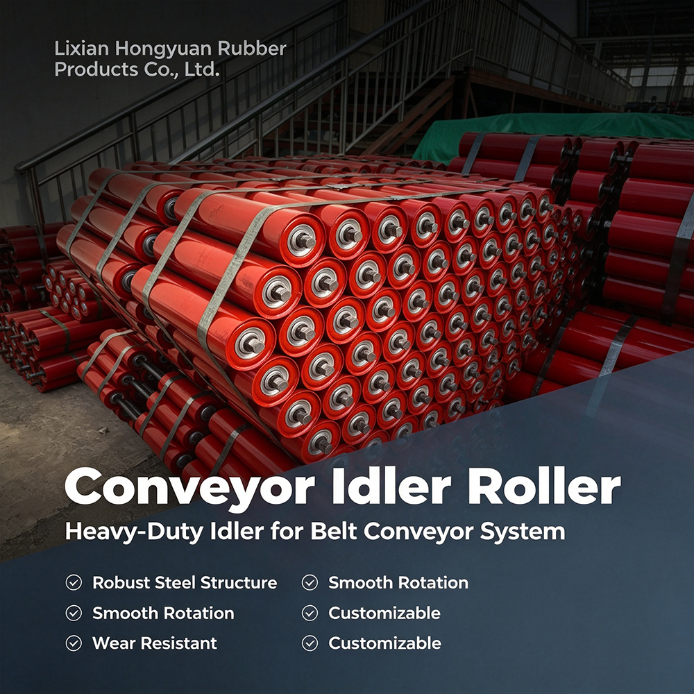 Hongyuan Heavy Duty Conveyor Idler Roller for Belt Conveyor System, mining carrying roller