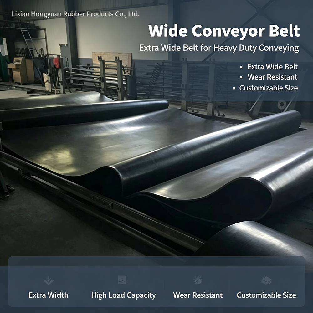 Hongyuan Wide Conveyor Belt Extra Wide Heavy Duty Rubber Belt for Large Volume Bulk Material Mining Transport