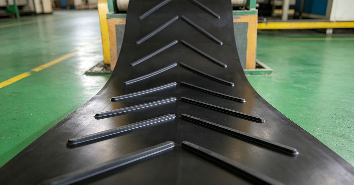 Hongyuan Pattern Conveyor Belt, High-Grip Anti-Slip Rubber Belt for inclined material conveying