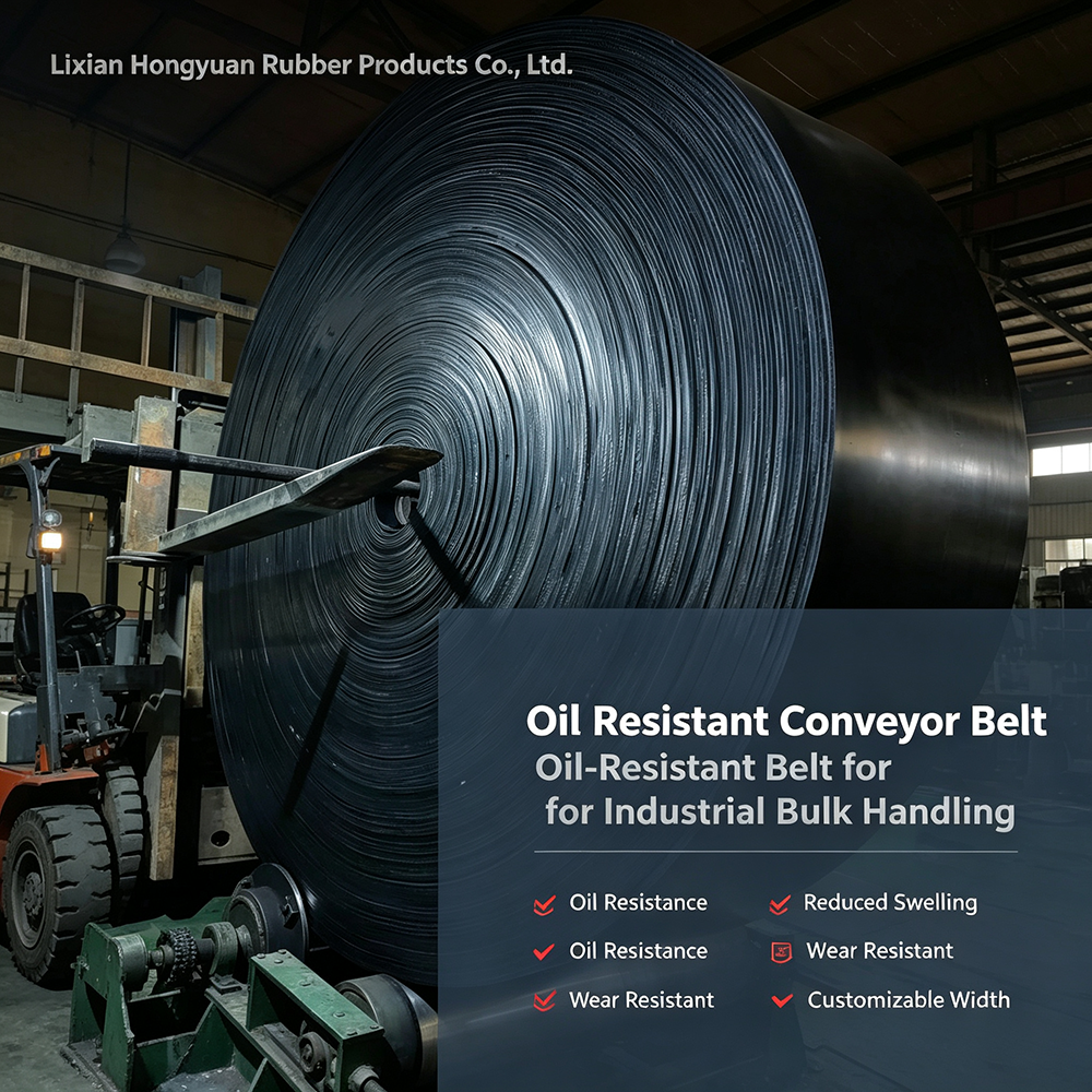 Hongyuan Oil Resistant Conveyor Belt Anti-Oil Rubber Belt for Industrial Bulk Handling