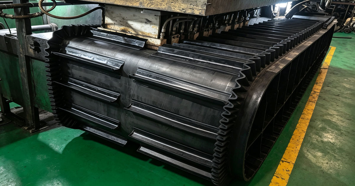 Production workshop for magnetic separator special reinforced conveyor belt